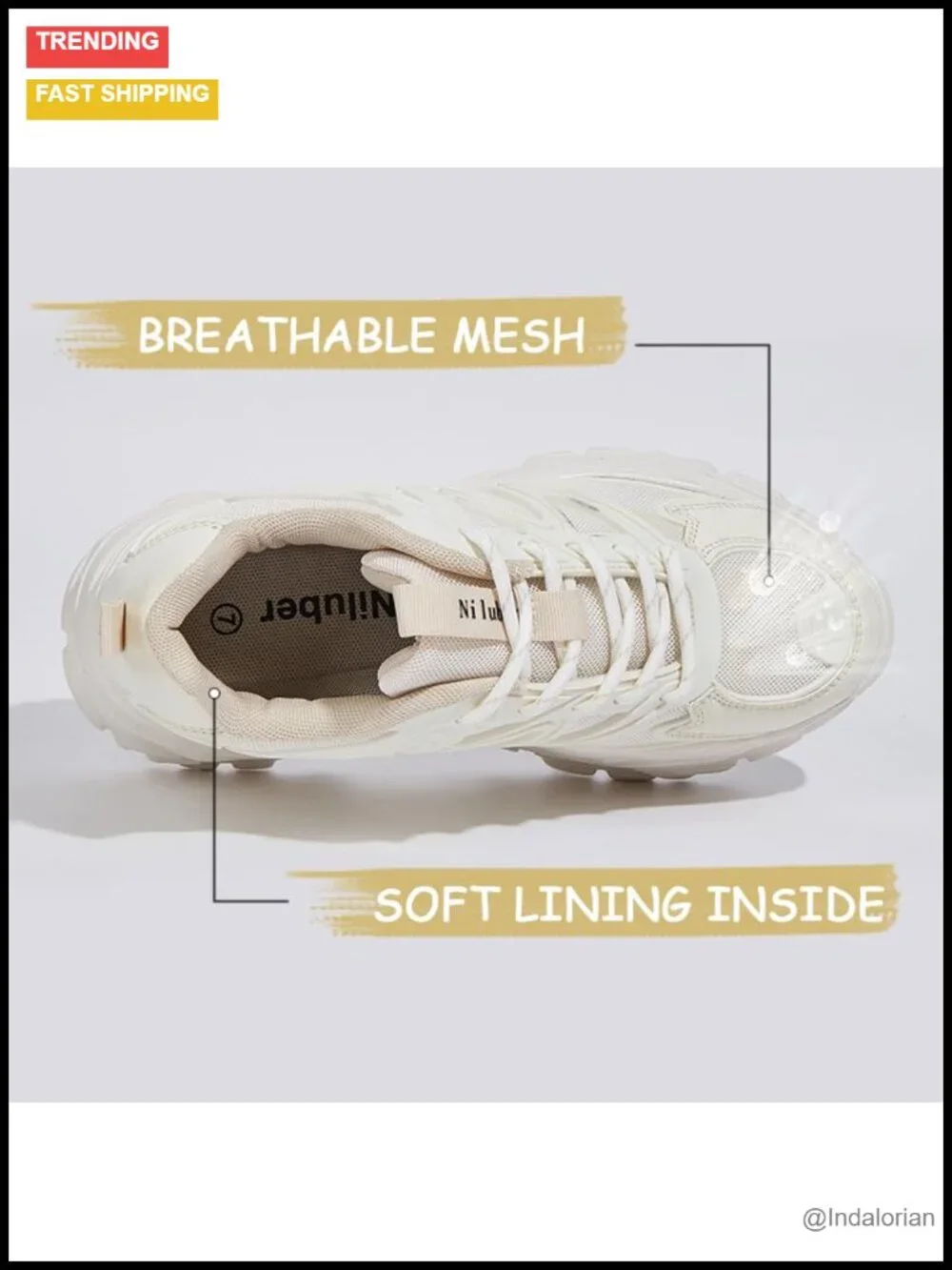 Chunky Platform Sneakers for Women Comfortable Lace Up Walking Shoes